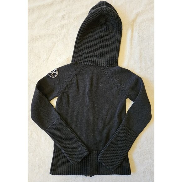 Armani Exchange Sweater Hoodie Women Size XS Black Tight Knit - Picture 8 of 13
